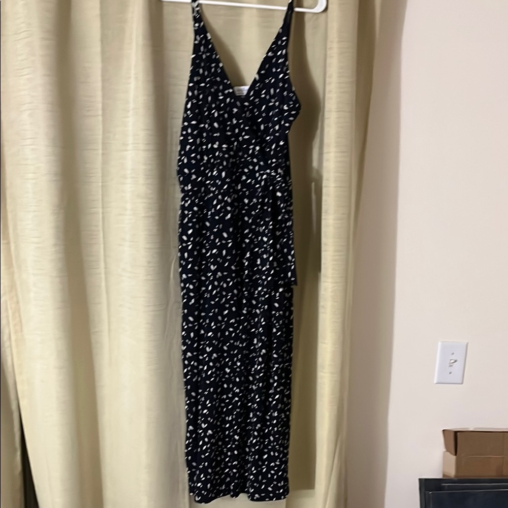 White and Blue Sleeveless jumpsuit with Spaghetti Straps